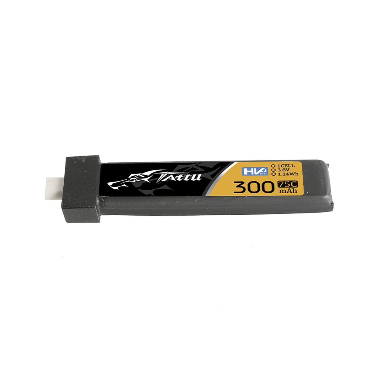 Tattu 300mAh 3.8V High Voltage 75C 1S1P Lipo Battery Pack with BT 2.0 Plug (5pcs)