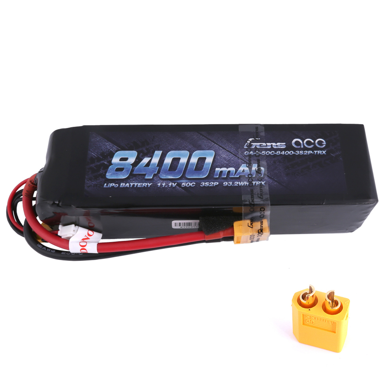 Gens Ace 8400mAh 11.1V 50C 3S2P Lipo Battery Pack with XT60T Plug