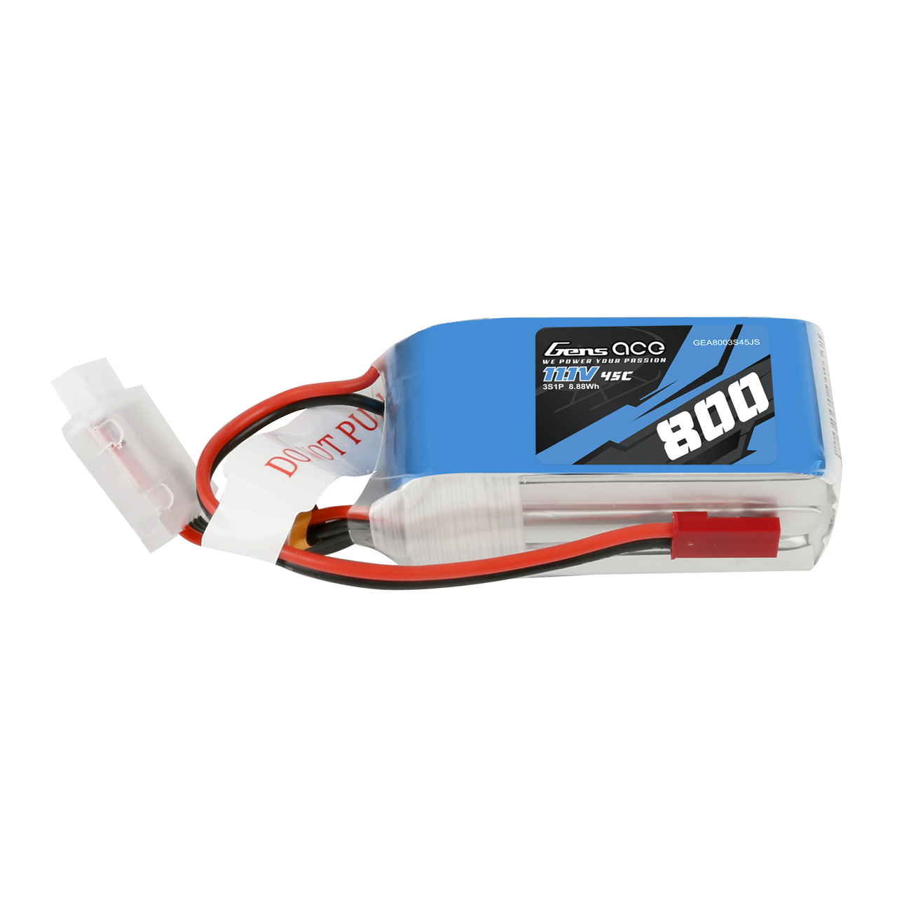 Copy of Gens ace 800mAh 11.1V 45C 3S1P Lipo Battery Pack with JST-SYP Plug
