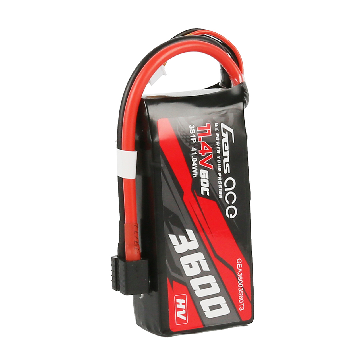Gens Ace Adventure High Voltage 3600mAh 3S1P 11.4V 60C Lipo Battery with 1To3 Plug