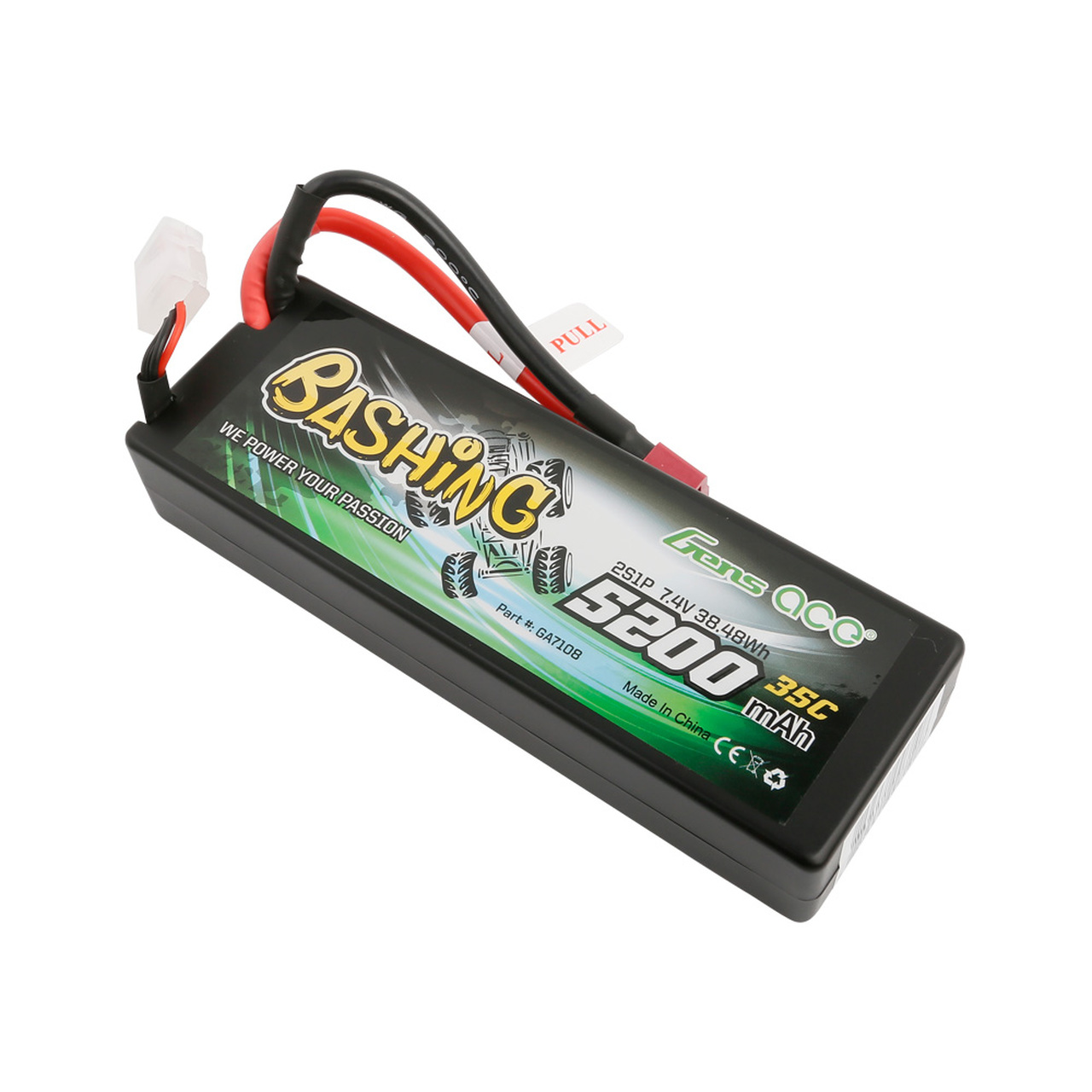 Gens ace Bashing Series 5200mAh 7.4V 2S1P 35C car Lipo Battery Pack Hardcase 24# with Deans Plug