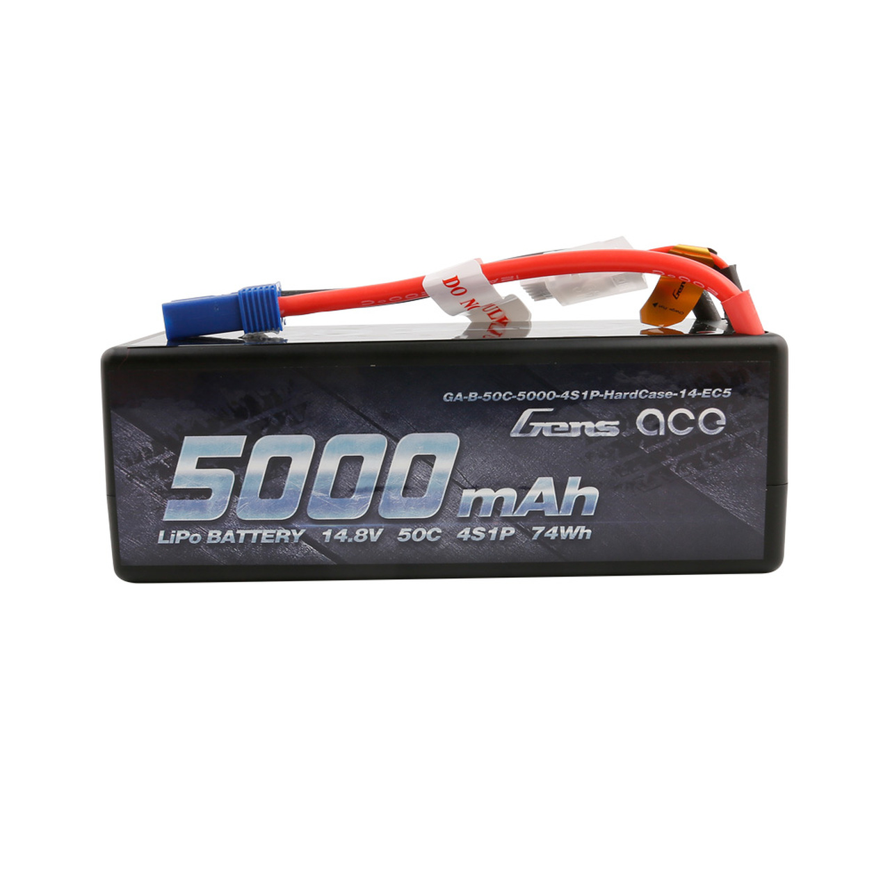 Gens ace 5000mAh 14.8V 50C 4S1P HardCase Lipo Battery14# with EC5 Plug