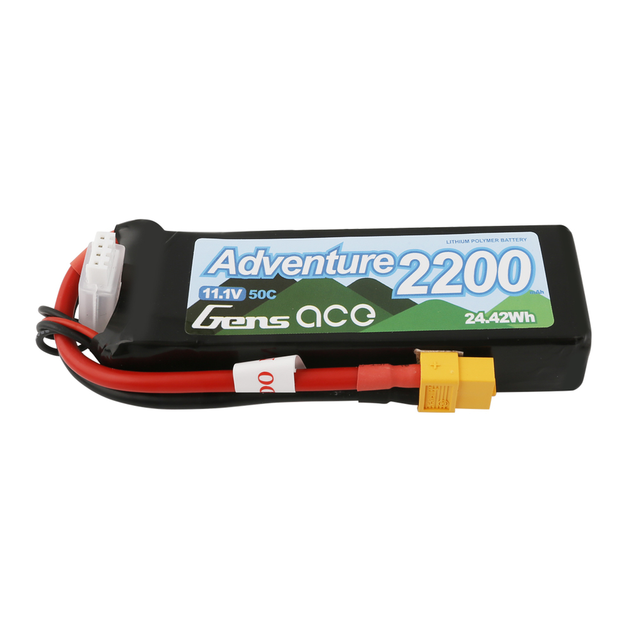 Gens Ace Adventure 2200mAh 3S1P 11.1V 50C Lipo Battery with XT60 Plug for RC Crawler