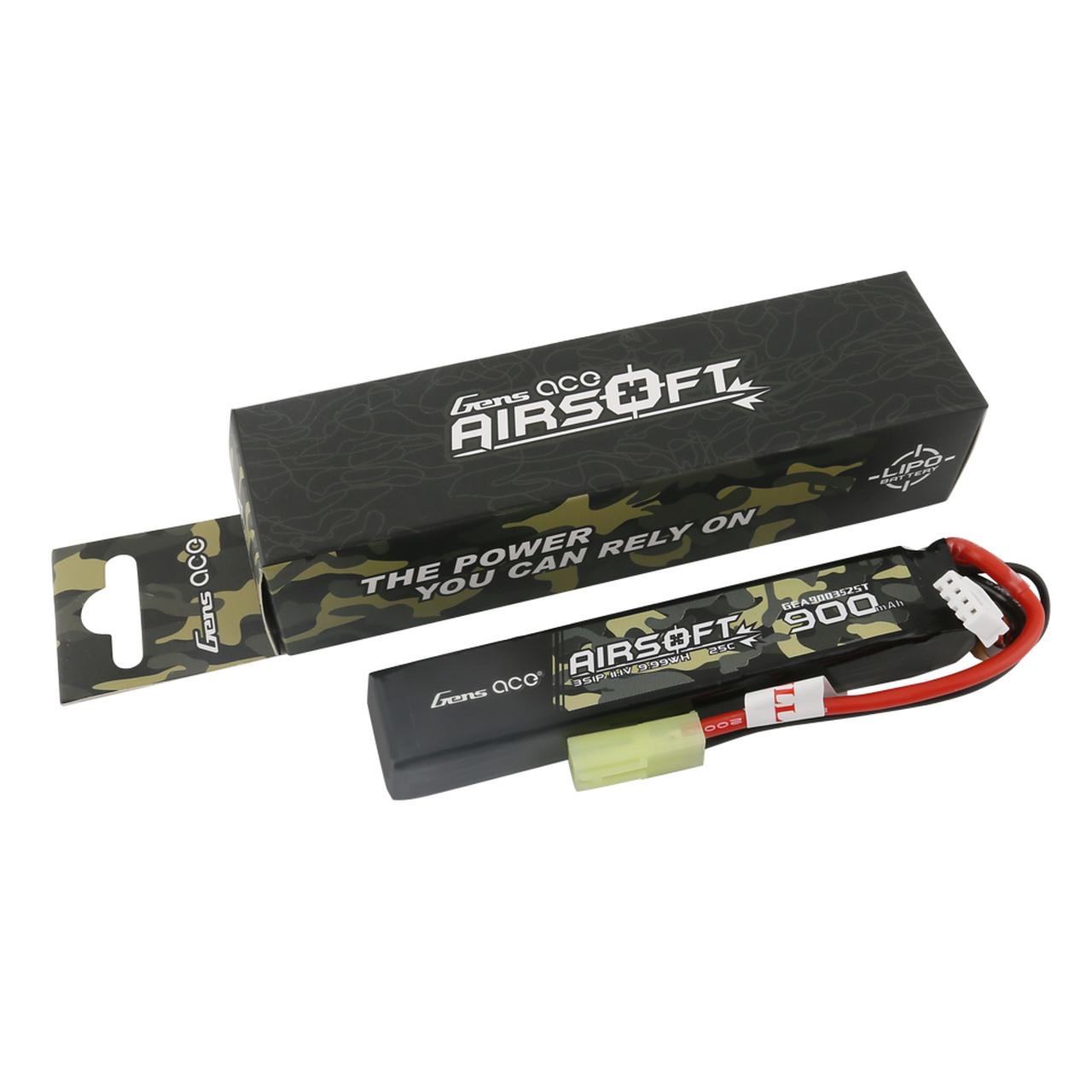 Gens ace 25C 900mAh 3S1P 11.1V Airsoft Battery with Tamiya Plug