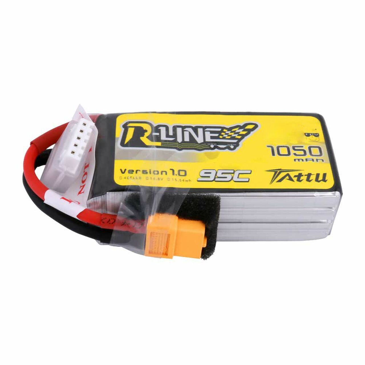 Tattu R-Line 1050mAh 95C 4S1P Lipo Battery Pack with XT60 Plug