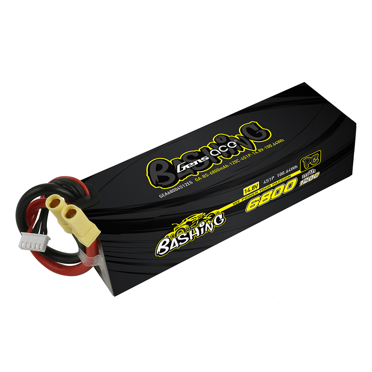 Gens Ace Bashing Series 6800mAh 14.8V 120C 4S1P Lipo Battery Pack With EC5 Plug