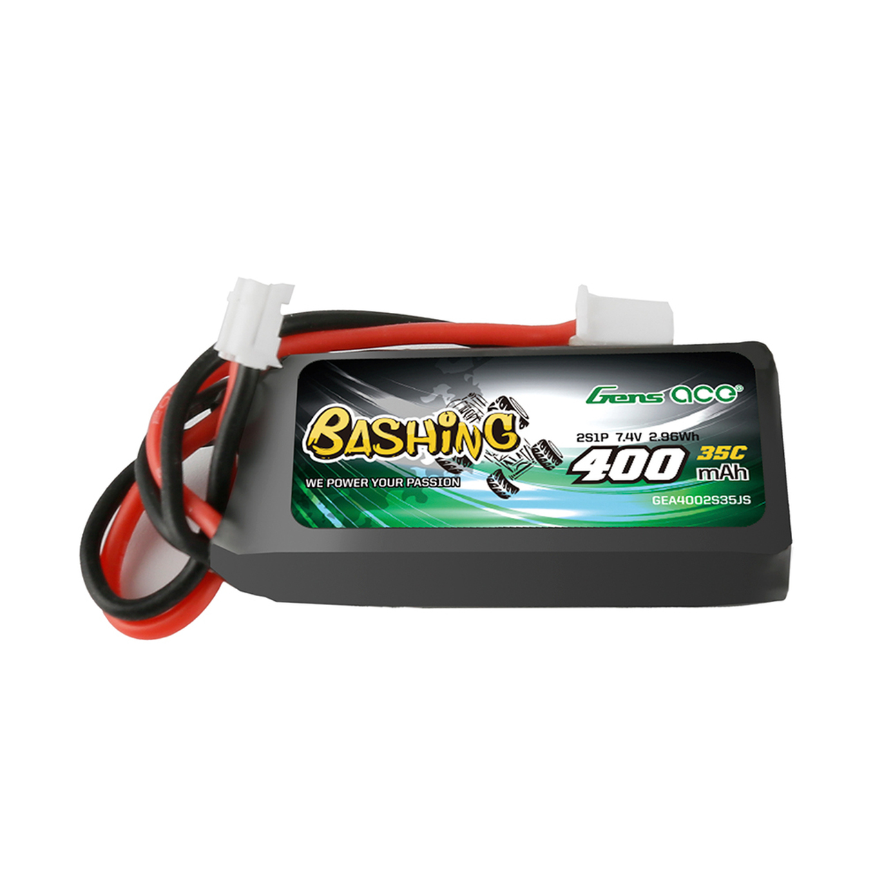 Gens ace Bashing 400mAh 2S 7.4V 35C Lipo Battery Pack with JST-PHR-2P Plug