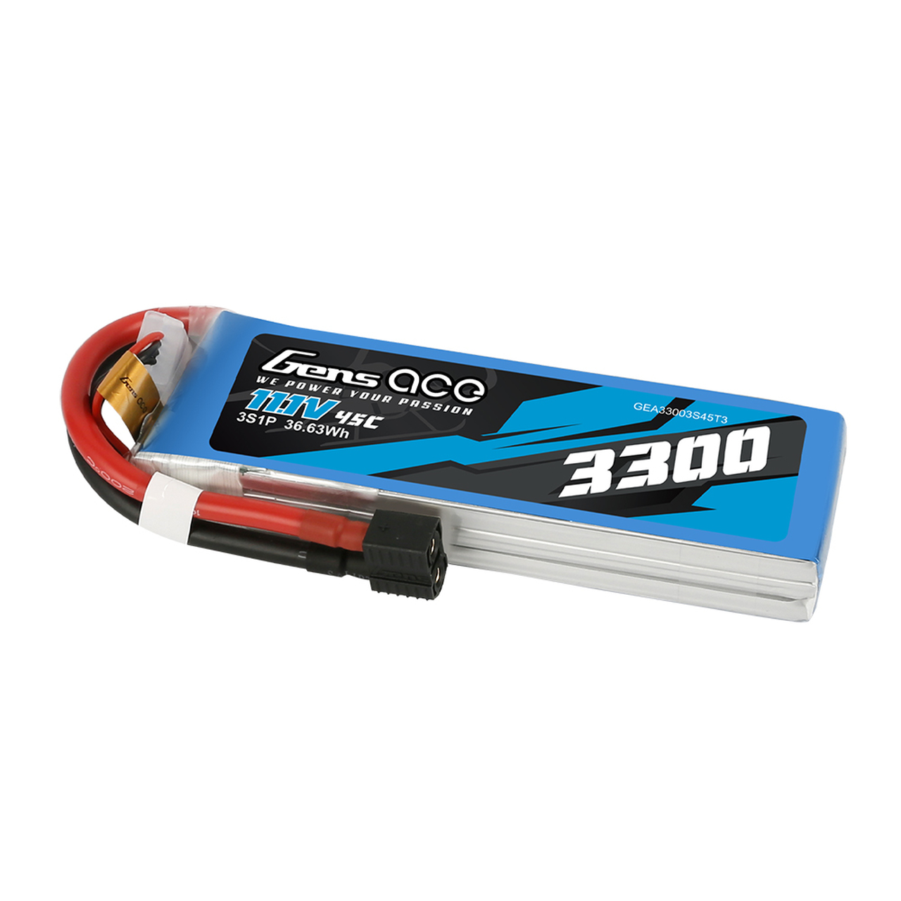 Gens Ace 3300mAh  45C 3S1P 11.1V Lipo Battery Pack with EC3 and Deans adapter