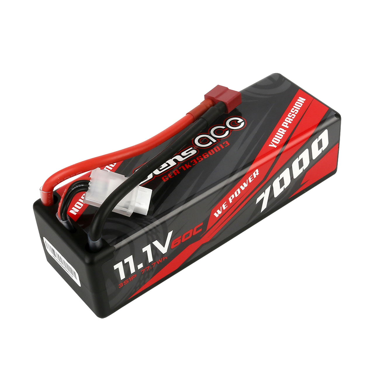 Gens ace 7000mAh 11.1V 3S1P 60C HardCase Lipo Battery Pack #13 with Deans Plug