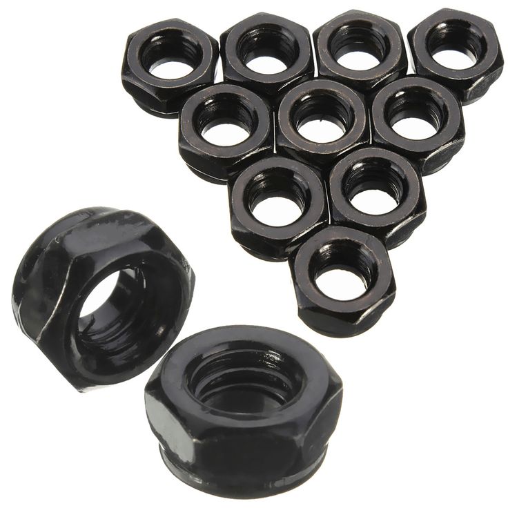 100pcs M3 Hexagon Locknuts with Nylon Insert Stainless Steel Black