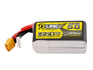 Tattu R-Line Version 5.0 1550mAh 4S 150C 14.8V Lipo Battery Pack with XT60 Plug