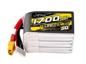 Tattu R-Line Version 6.0 1700mAh 160C 6S 22.2V SQ Lipo Battery Pack with XT60 Plug