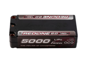 Gens ace 5000mAh 2S 140C 7.4V HardCase 63# Shorty Redline 2.0 Series Lipo Battery with 5.0mm bullet