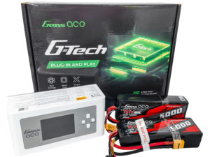 Gens ace 5000mAh 3S 60C 11.1V G-Tech Lipo Battery Pack With XT60 Plug*2 +  iMars D300 G-Tech Channel AC/DC 300W/700W RC Battery Charger-US White*1 - Charger Combo