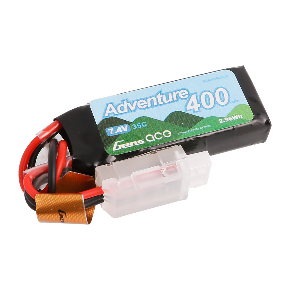 Gens ace 400mAh 2S 7.4V 35C Adventure Series Lipo Battery Pack with JST Plug for RC Crawler - Image 2